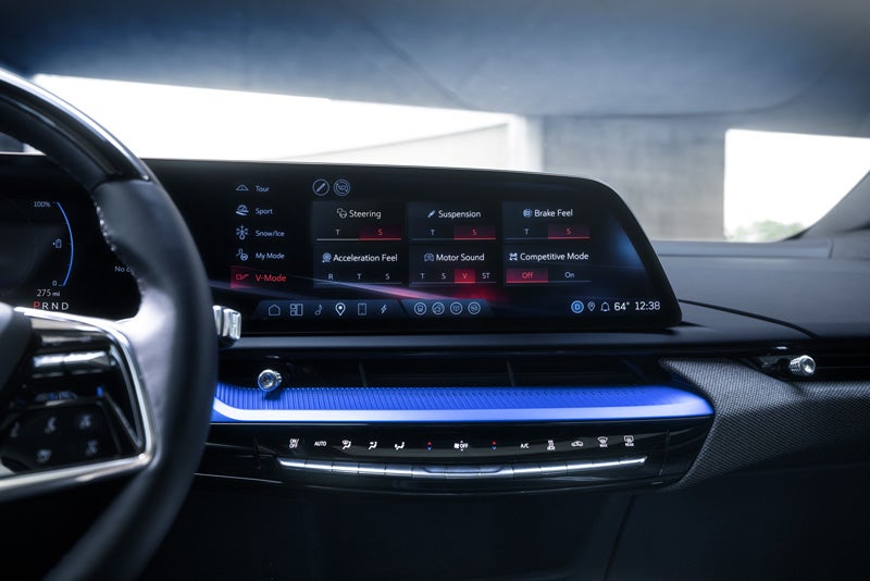 The 2026 OPTIQ-V Display Screen Displaying the V-Mode Settings | King Cadillac in FLORENCE SC